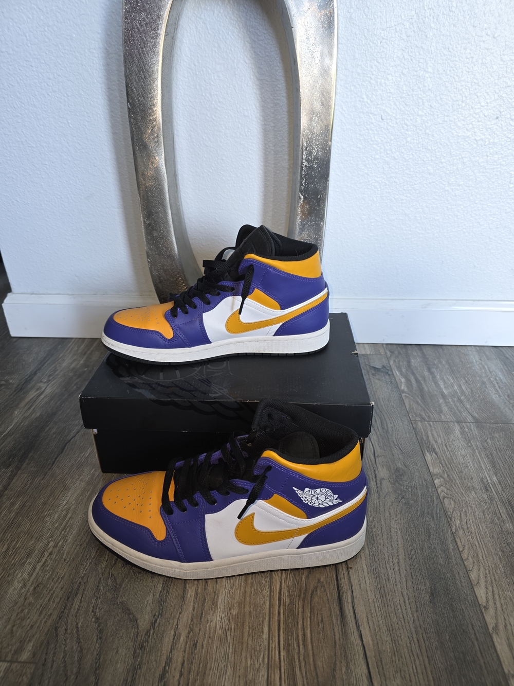 Nike Mens Purple & Yellow High-Top Sneakers